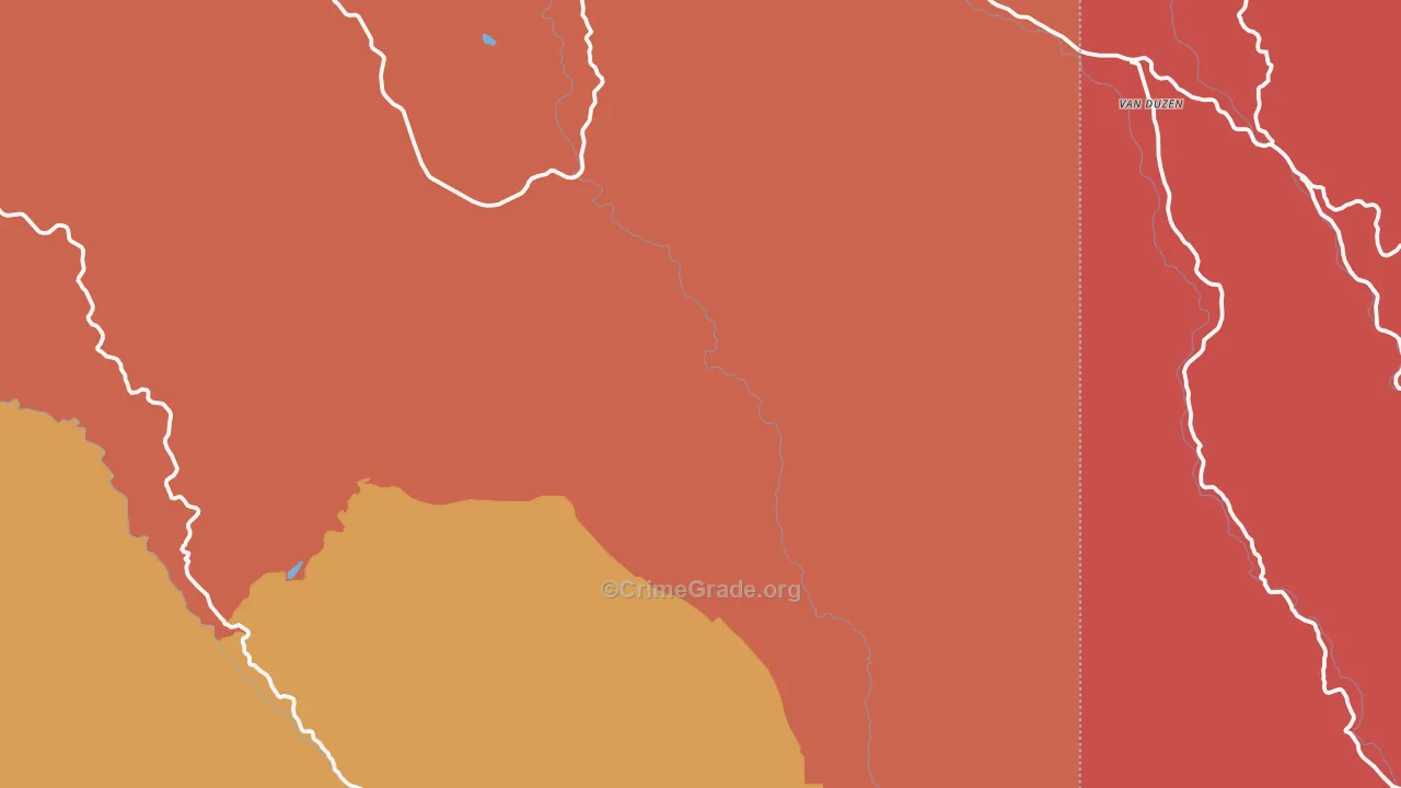 Ruth, CA Map of Murder Rates