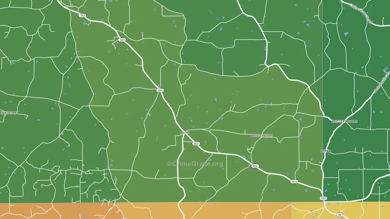 Ruth, MS Map of Murder Rates