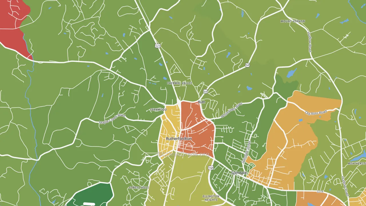 Ruth, NC Map of Murder Rates