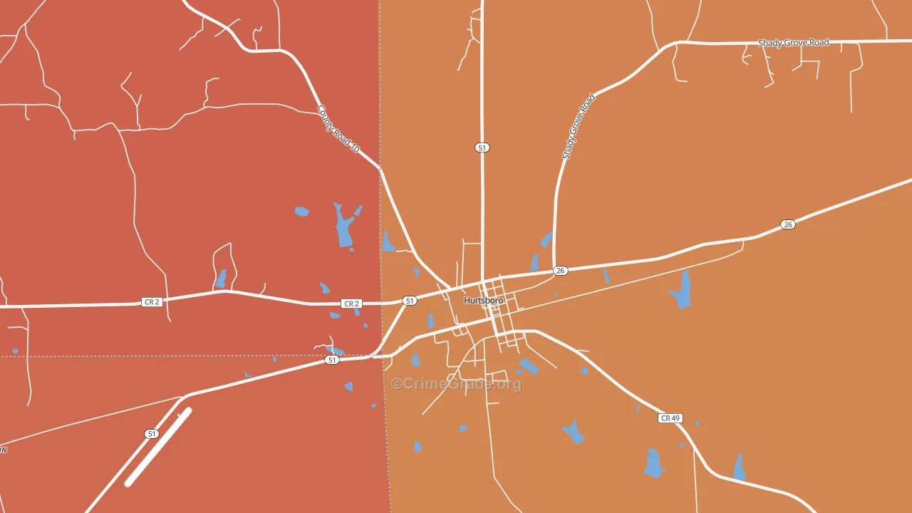 Rutherford, AL Map of Murder Rates