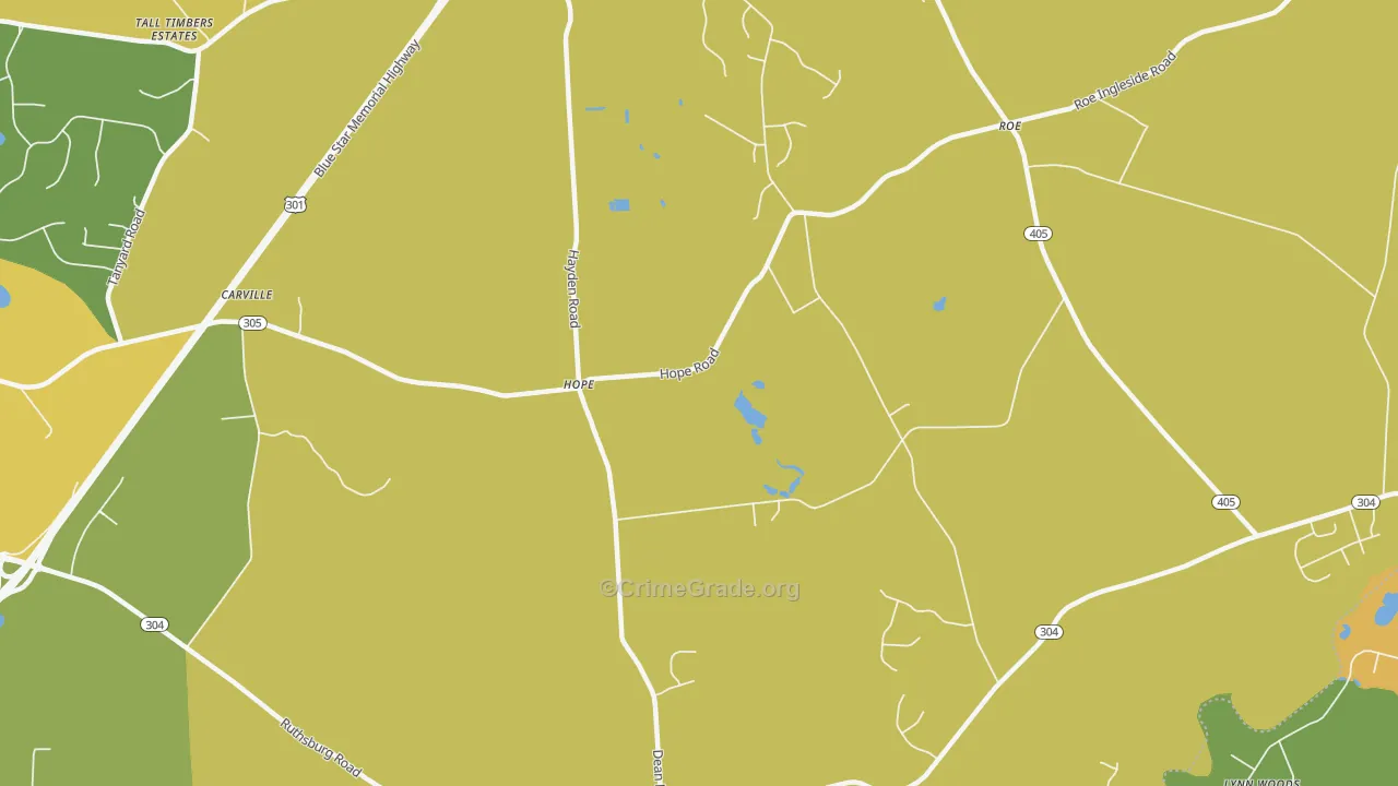 Ruthsburg, MD Map of Murder Rates
