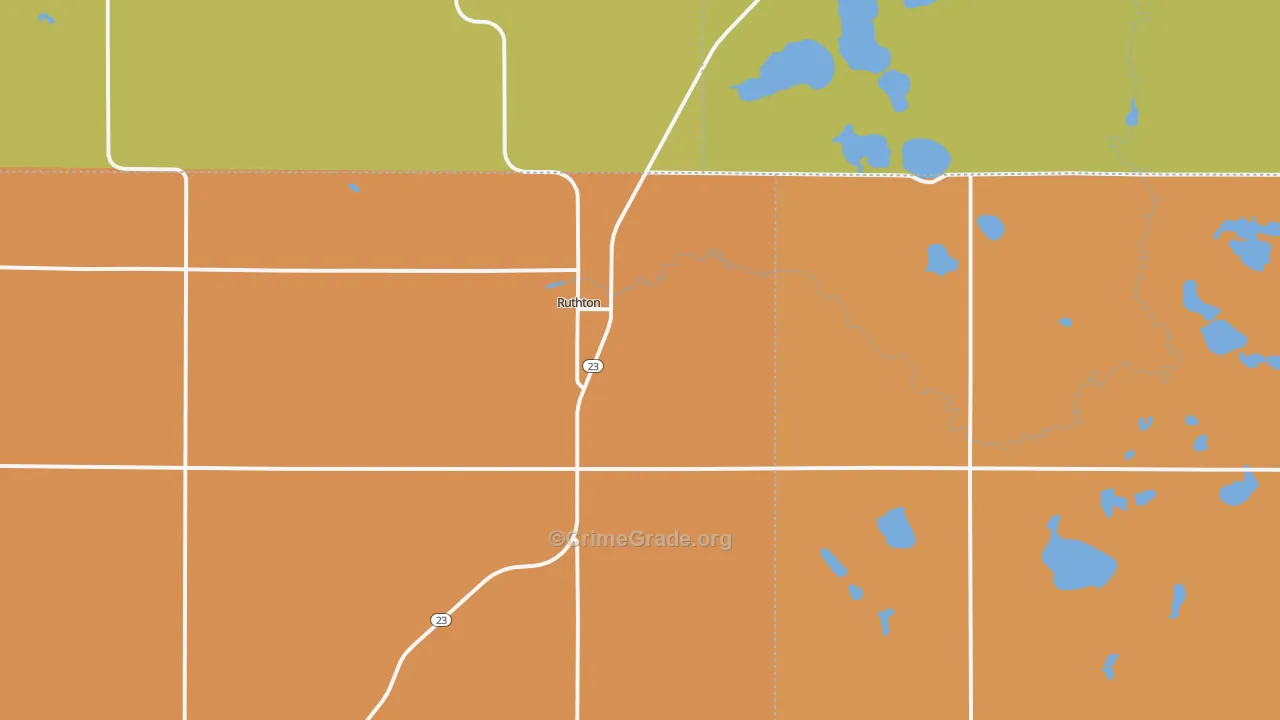 Ruthton, MN Map of Murder Rates