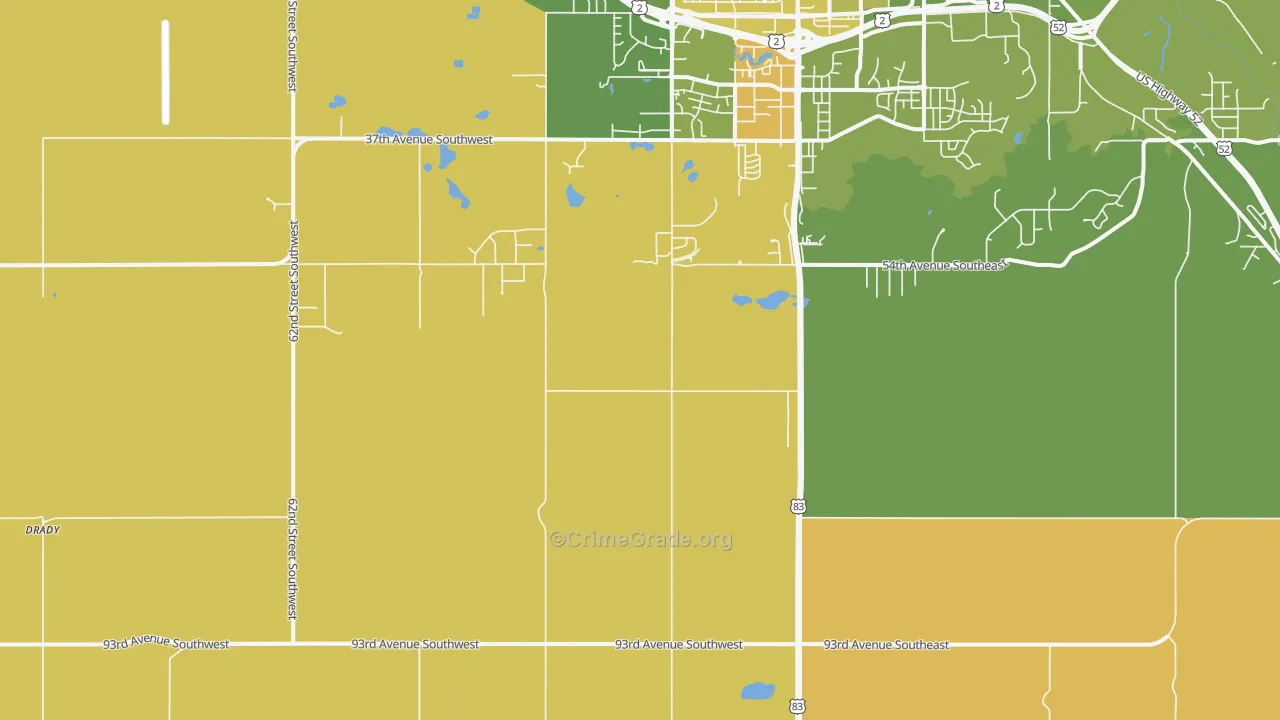 Ruthville, ND Map of Murder Rates