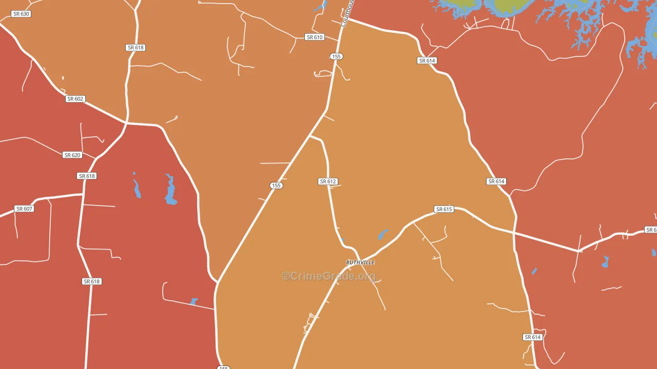Ruthville, VA Map of Murder Rates
