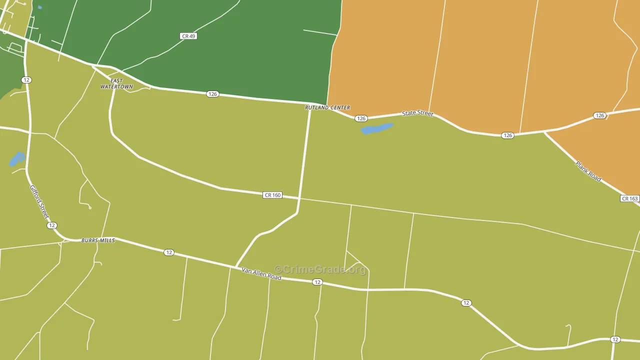 Rutland Center, NY Map of Murder Rates