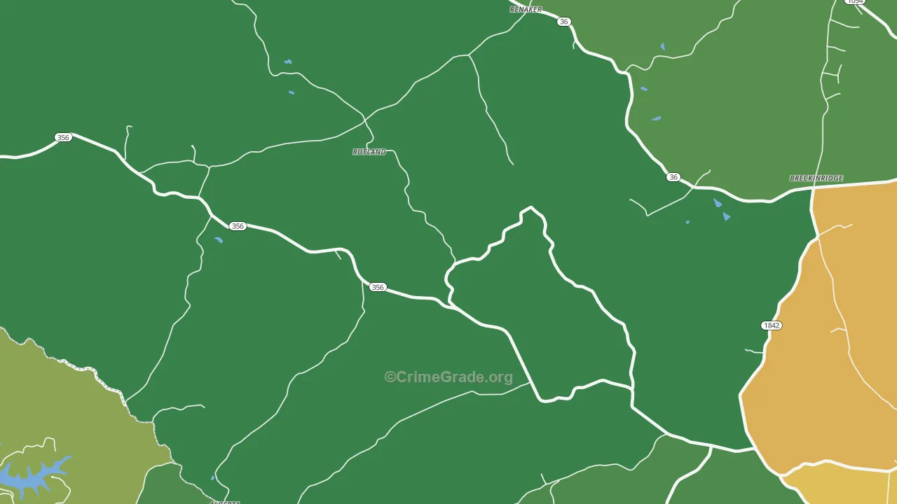 Rutland, KY Map of Murder Rates