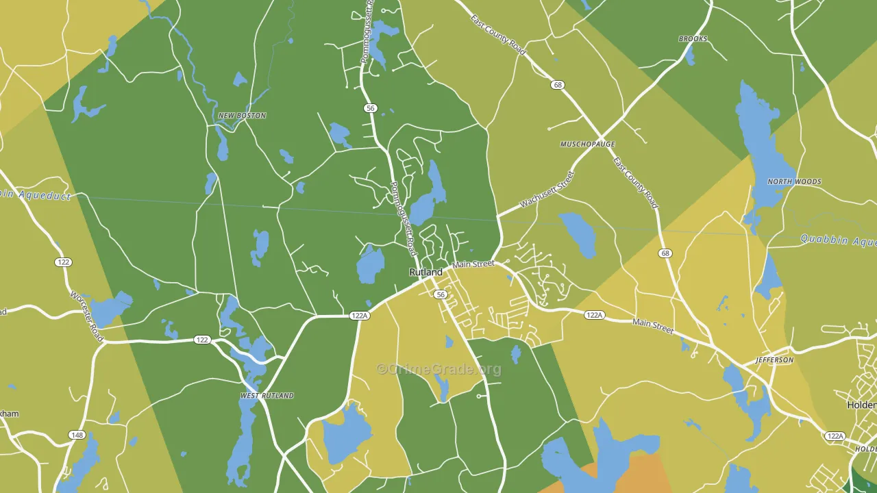 Rutland, MA Map of Murder Rates
