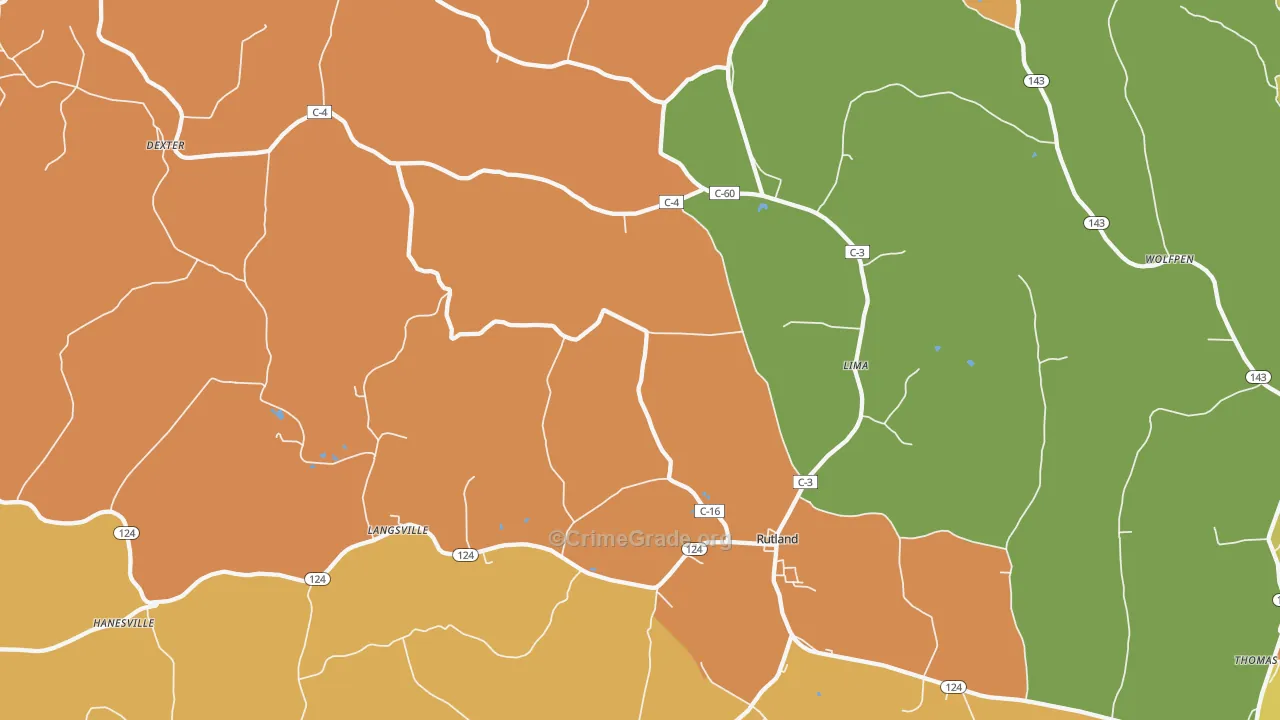 Rutland, OH Map of Murder Rates