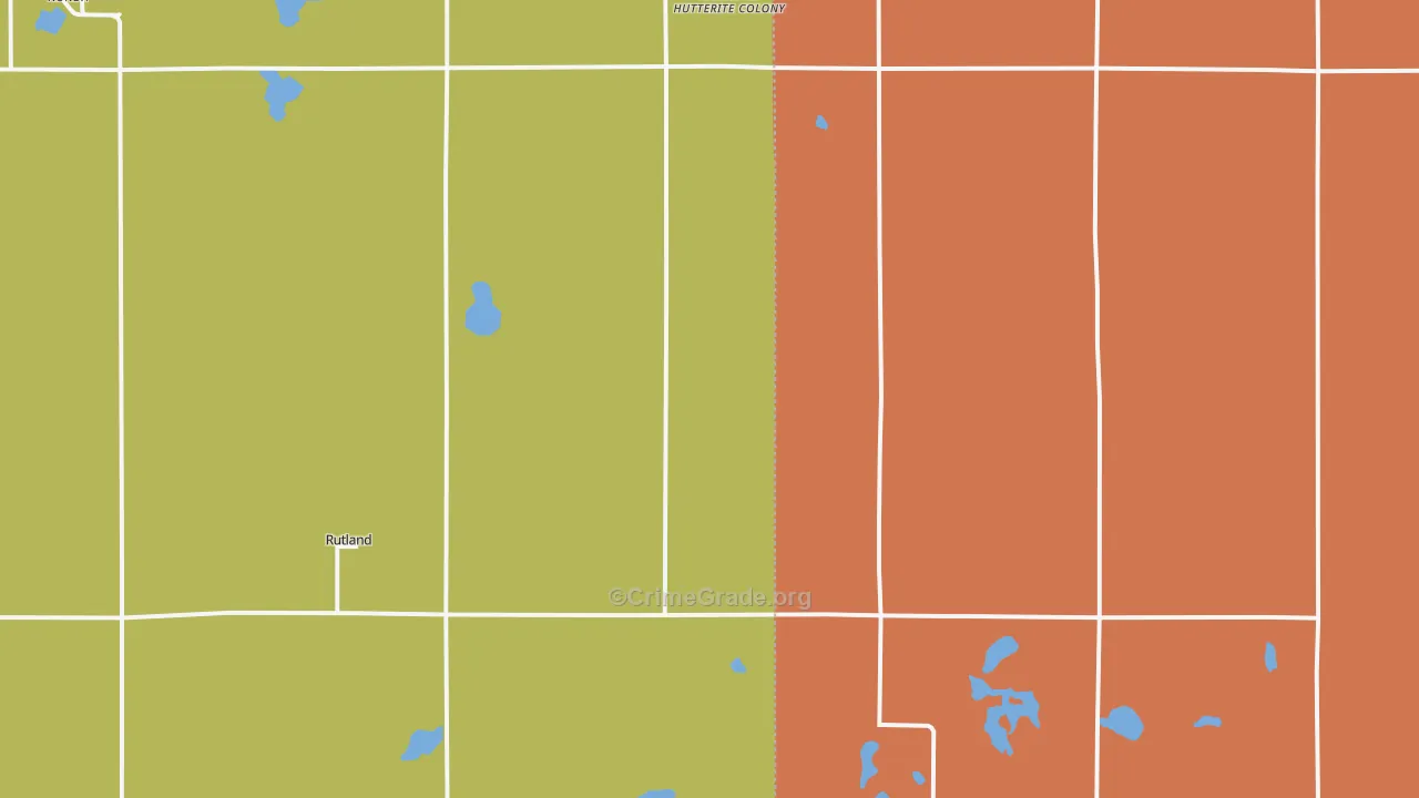 Rutland, SD Map of Murder Rates