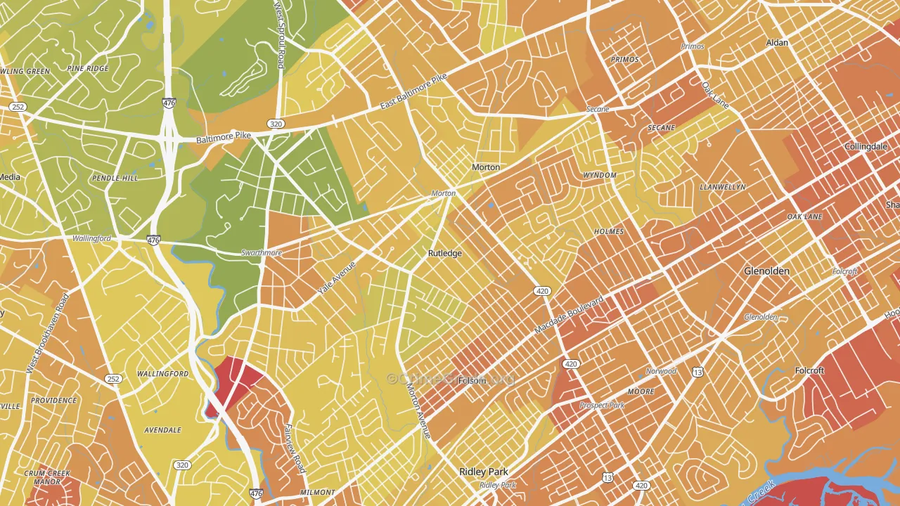 Rutledge, PA Map of Murder Rates