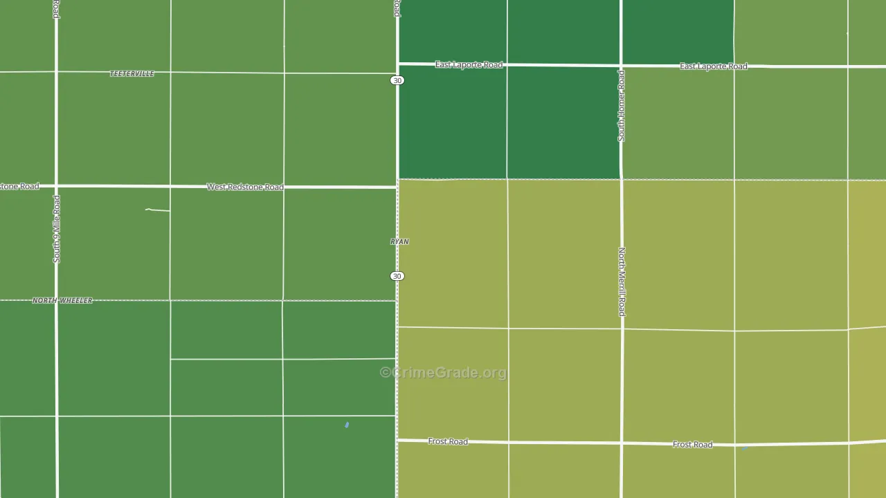 Ryan, MI Map of Murder Rates