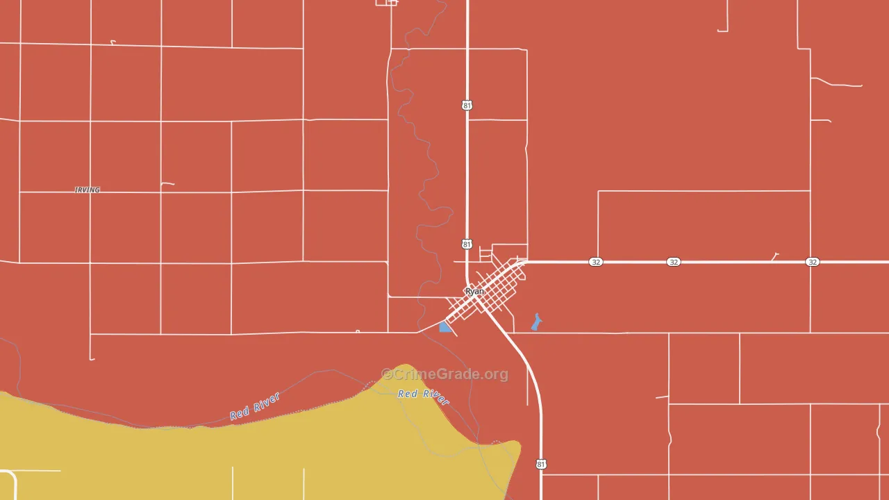 Ryan, OK Map of Murder Rates