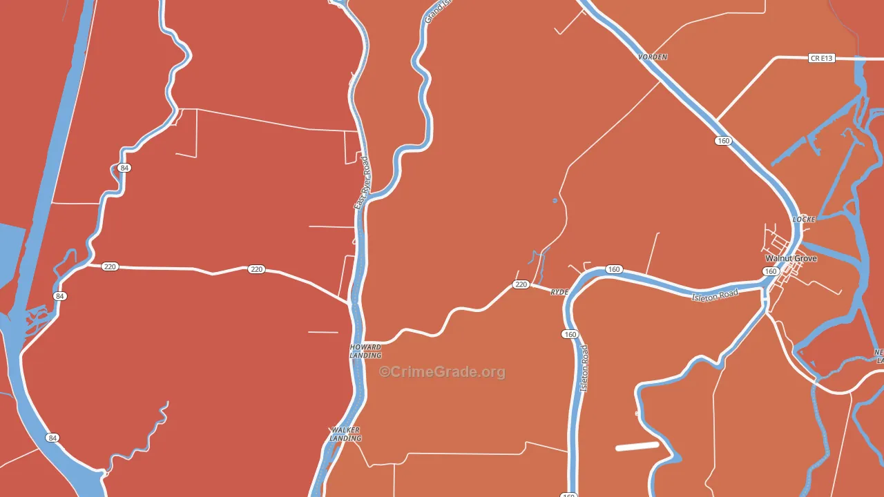 Ryde, CA Map of Murder Rates