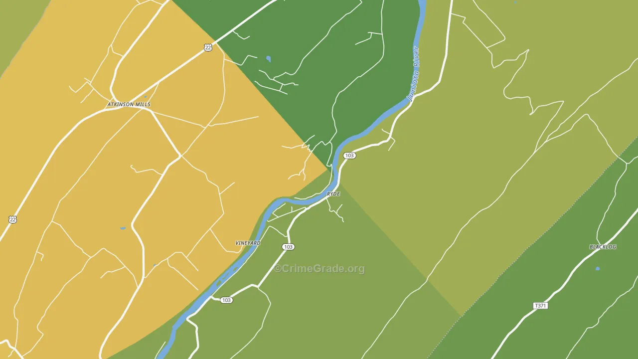 Ryde, PA Map of Murder Rates