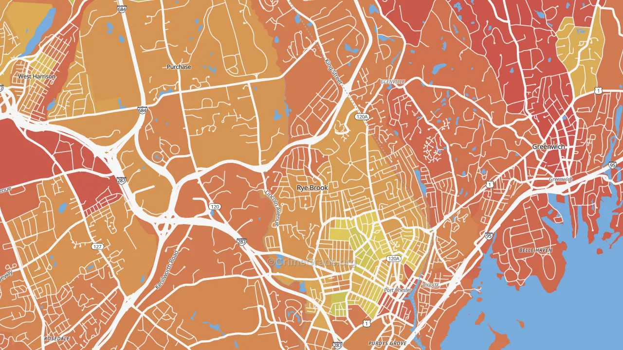 Rye Brook, NY Map of Murder Rates