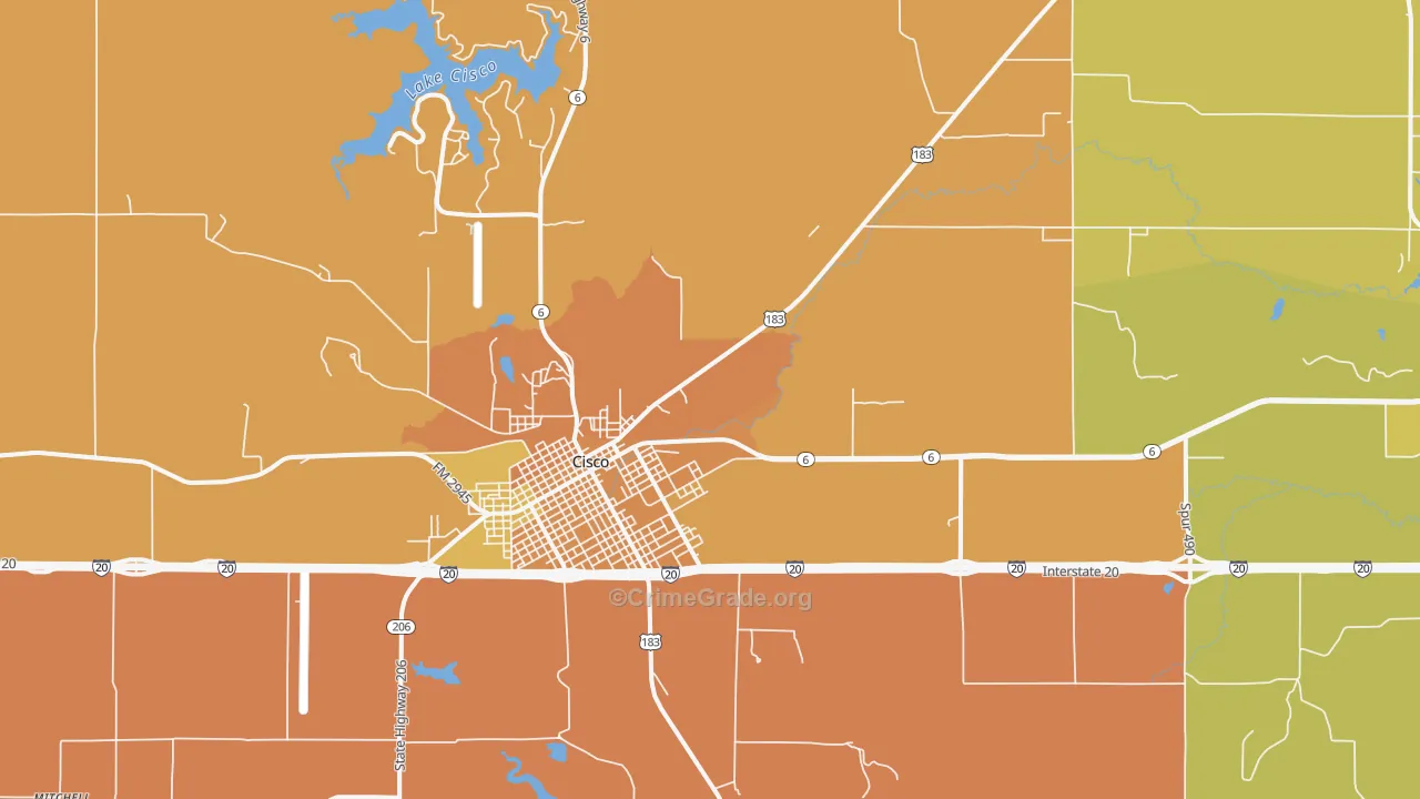 Sabanno, TX Map of Murder Rates