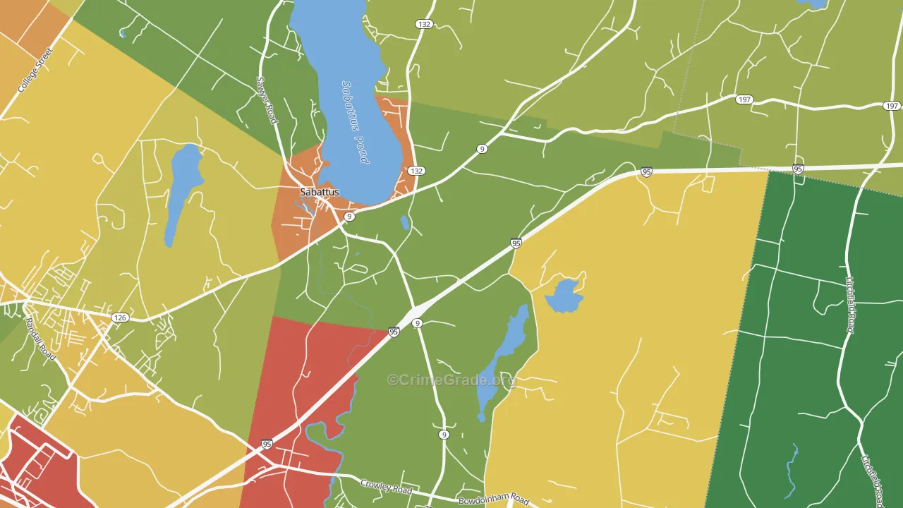 Sabattus, ME Map of Murder Rates