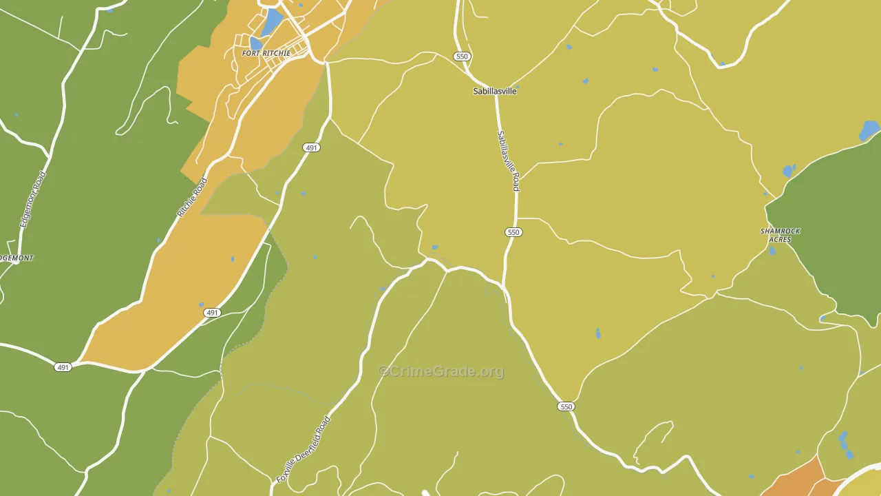 Sabillasville, MD Map of Murder Rates