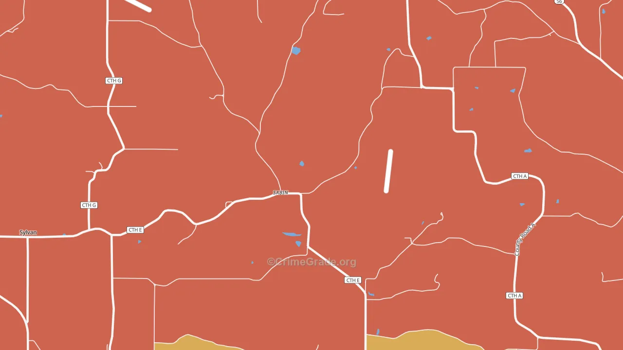 Sabin, WI Map of Murder Rates