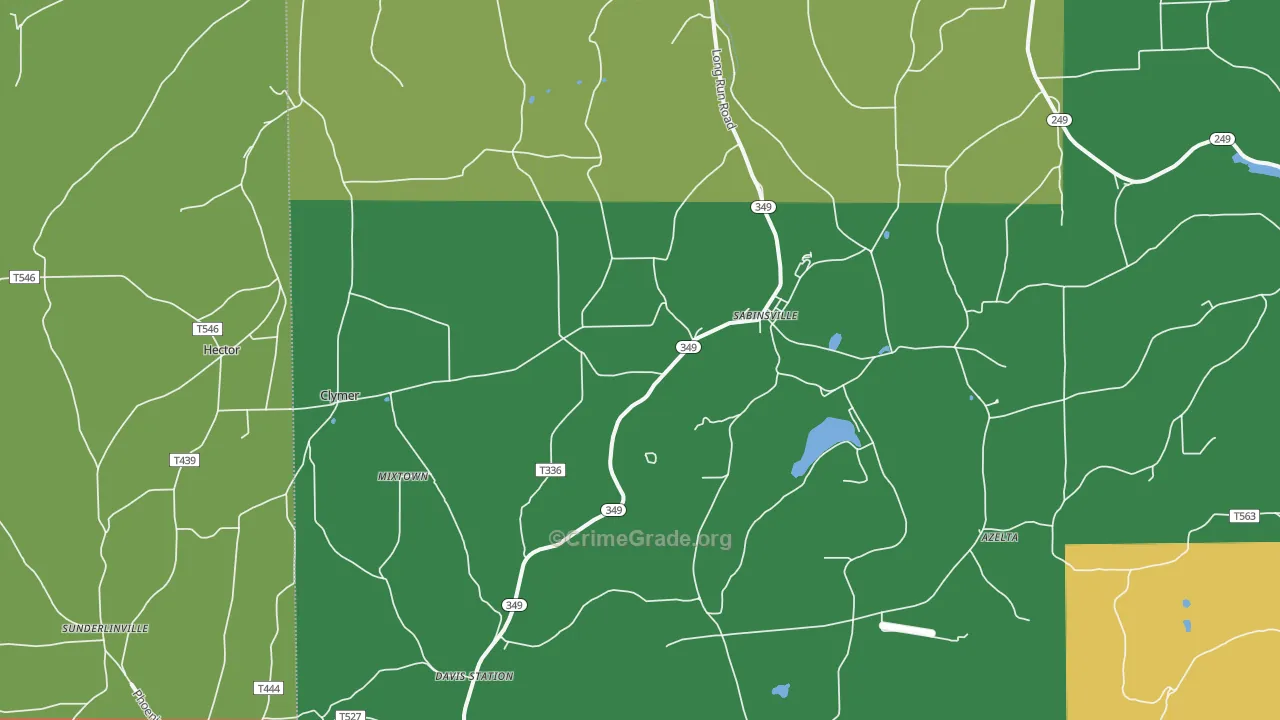 Sabinsville, PA Map of Murder Rates