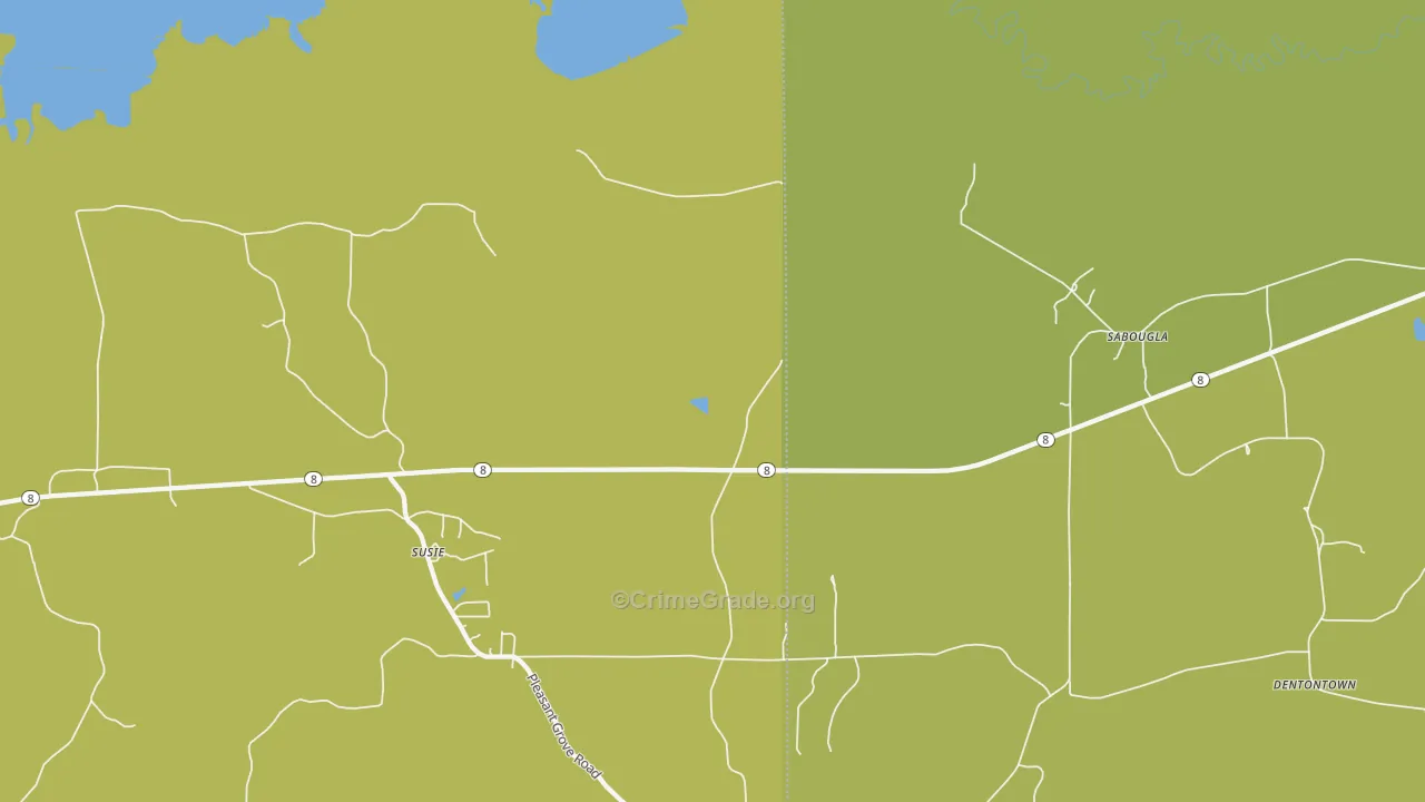 Sabougla, MS Map of Murder Rates