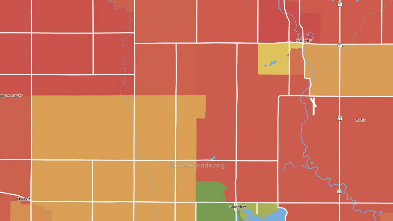 Sac County, IA Map of Murder Rates