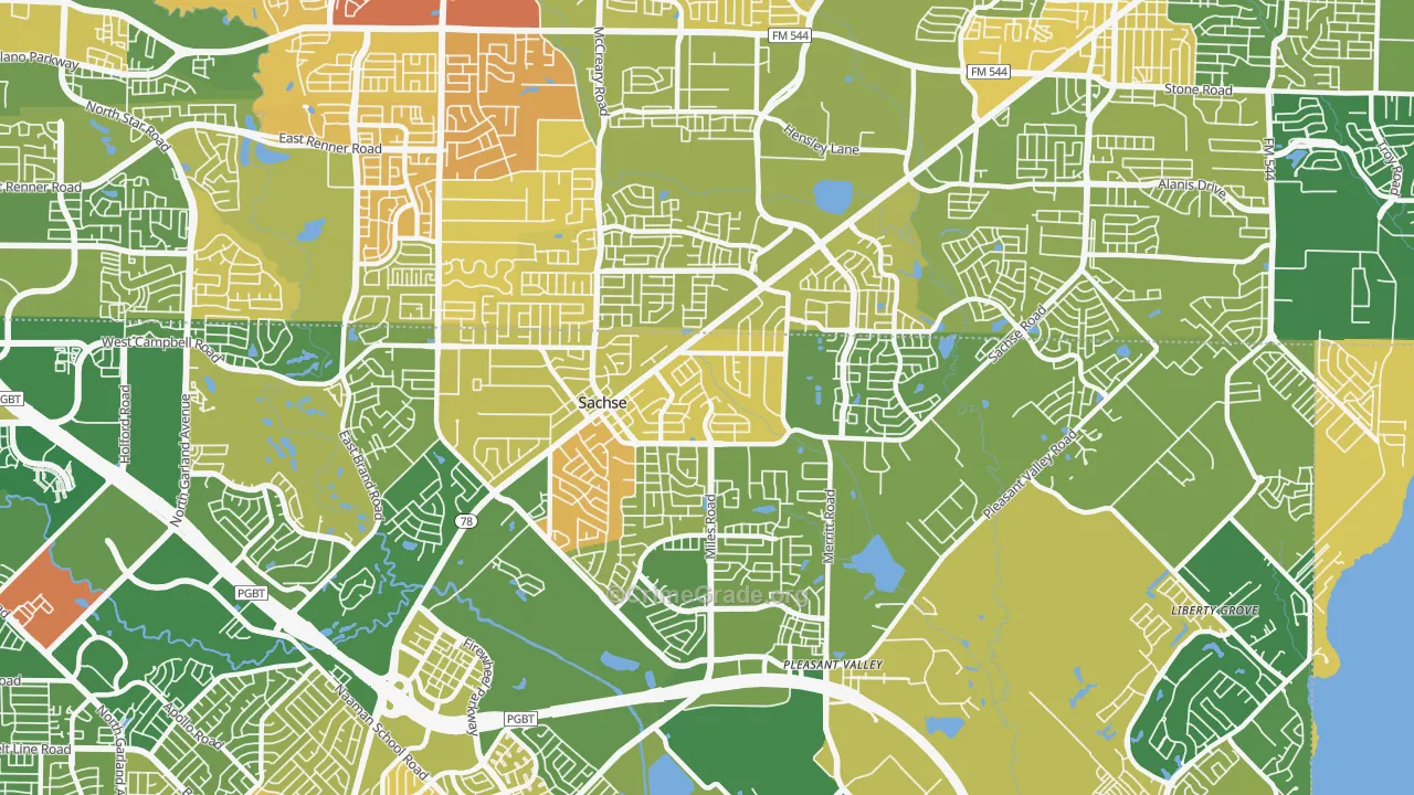 Sachse, TX Map of Murder Rates