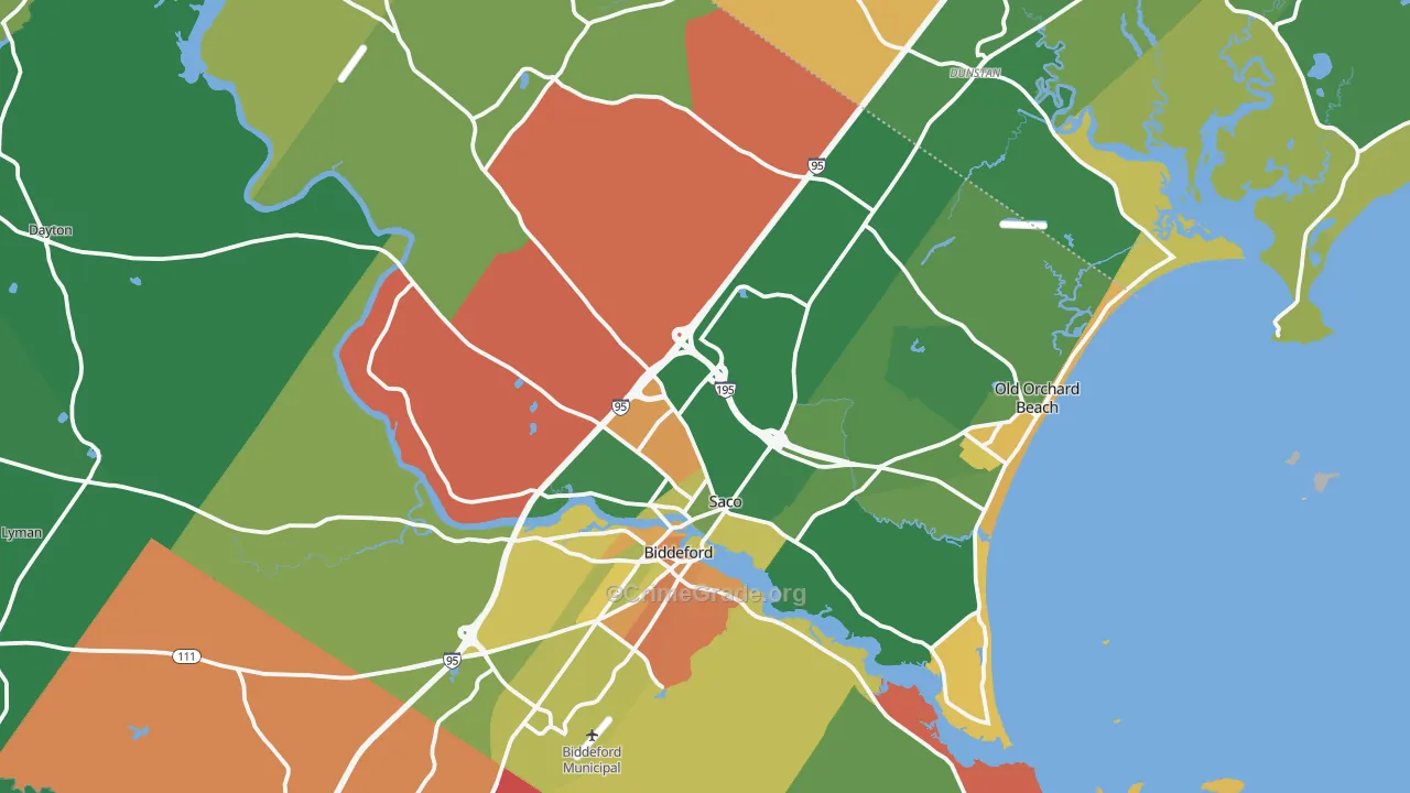 Saco, ME Map of Murder Rates