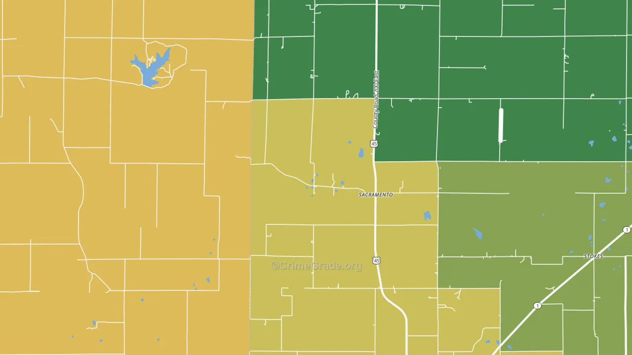 Sacramento, IL Map of Murder Rates
