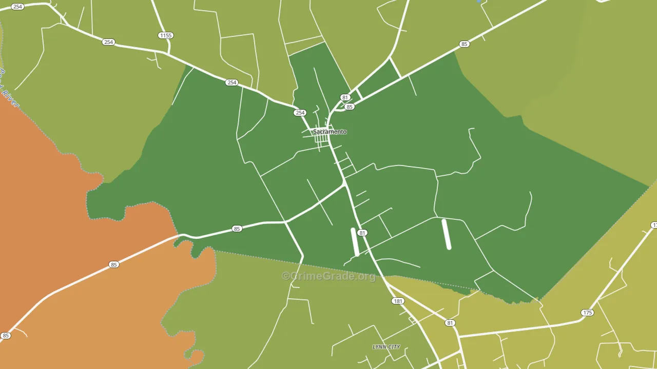 Sacramento, KY Map of Murder Rates