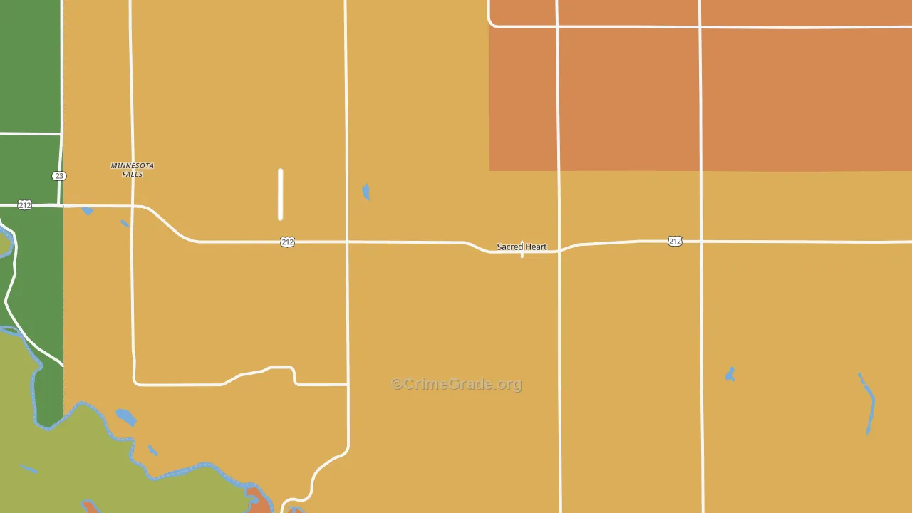 Sacred Heart, MN Map of Murder Rates