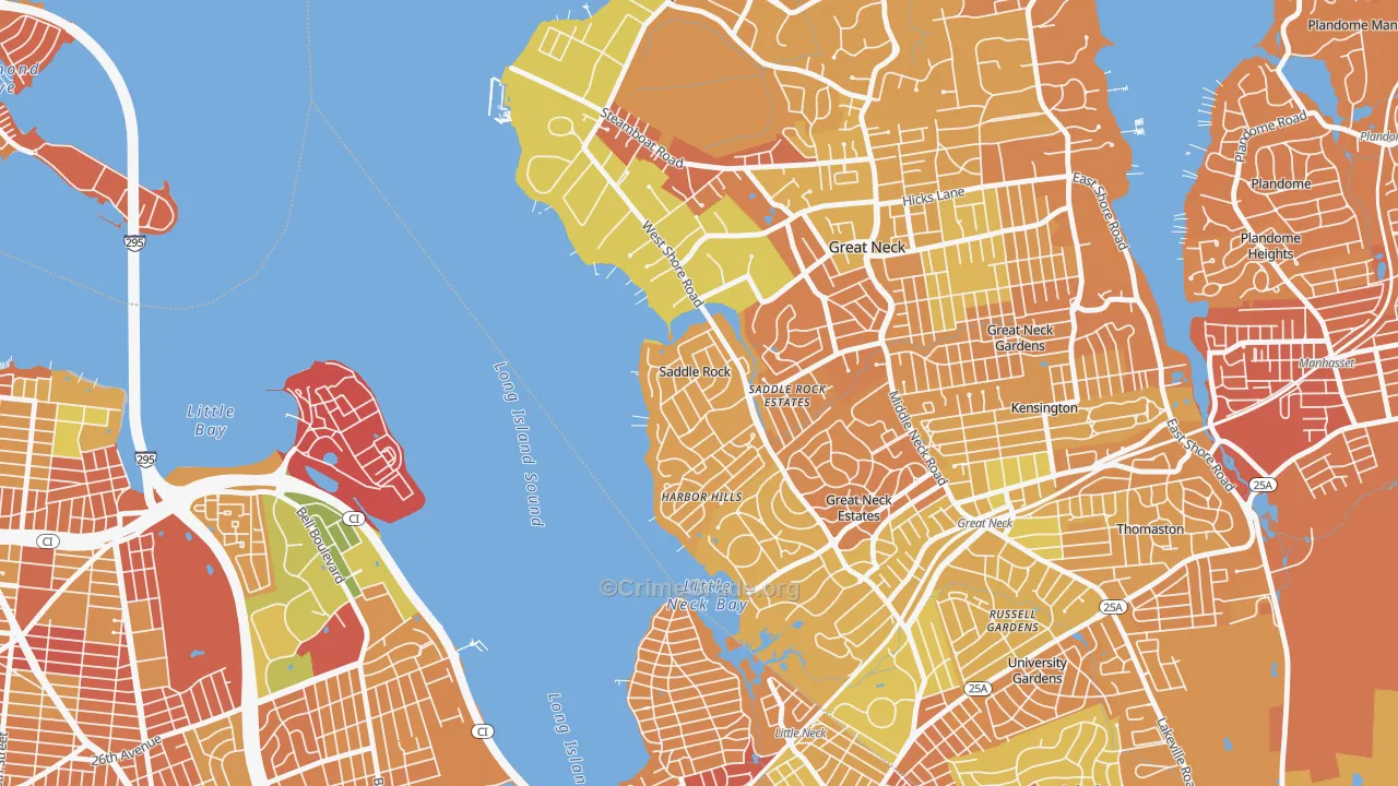 Saddle Rock, NY Map of Murder Rates