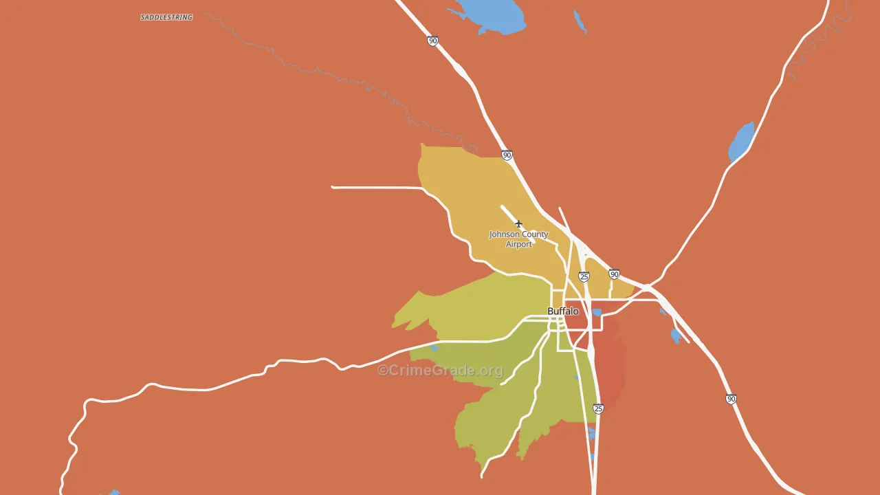 Saddlestring, WY Map of Murder Rates