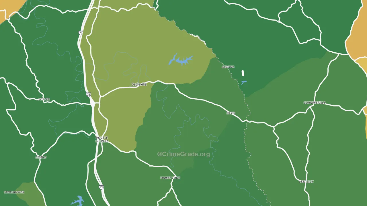 Sadieville, KY Map of Murder Rates
