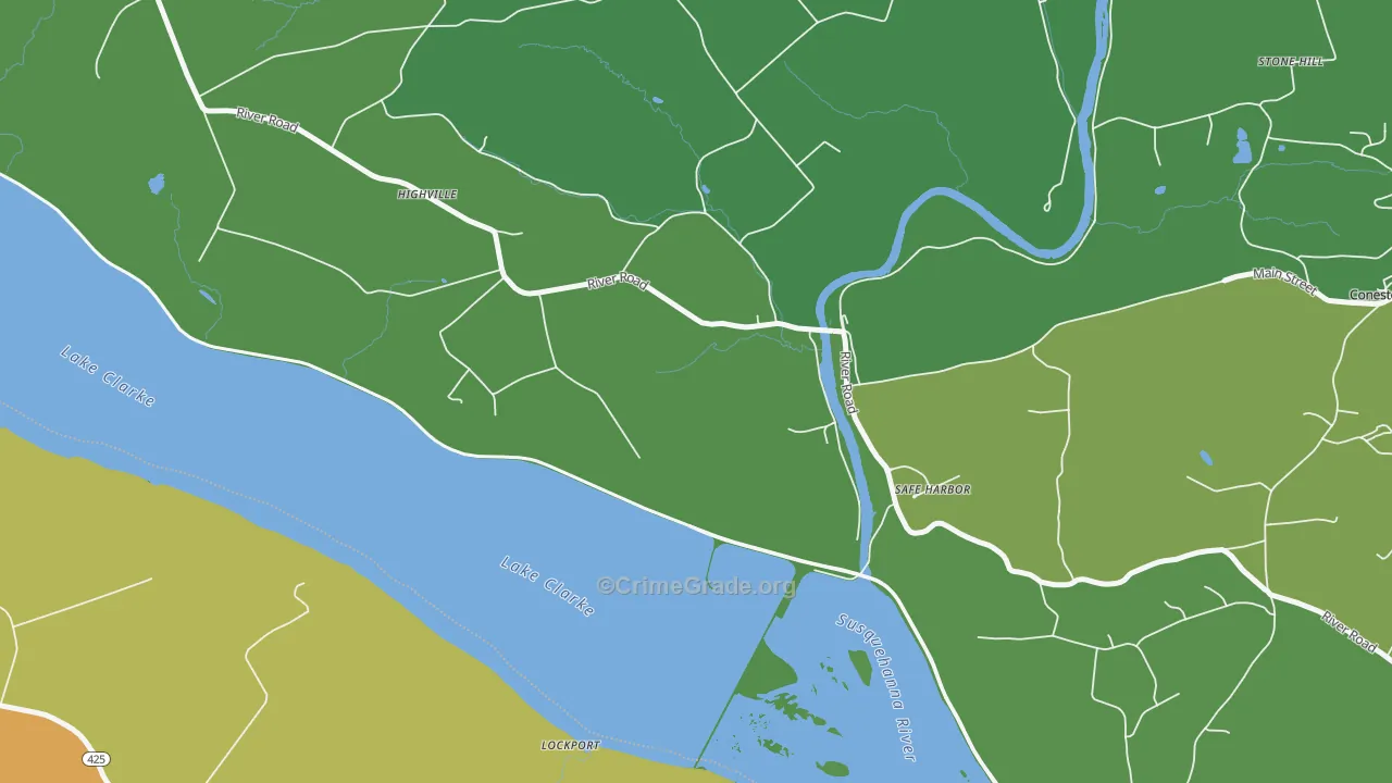 Safe Harbor, PA Map of Murder Rates