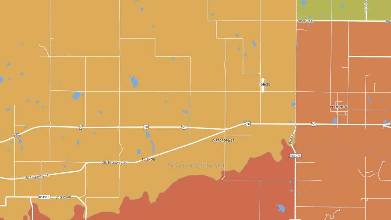 Saffordville, KS Map of Murder Rates