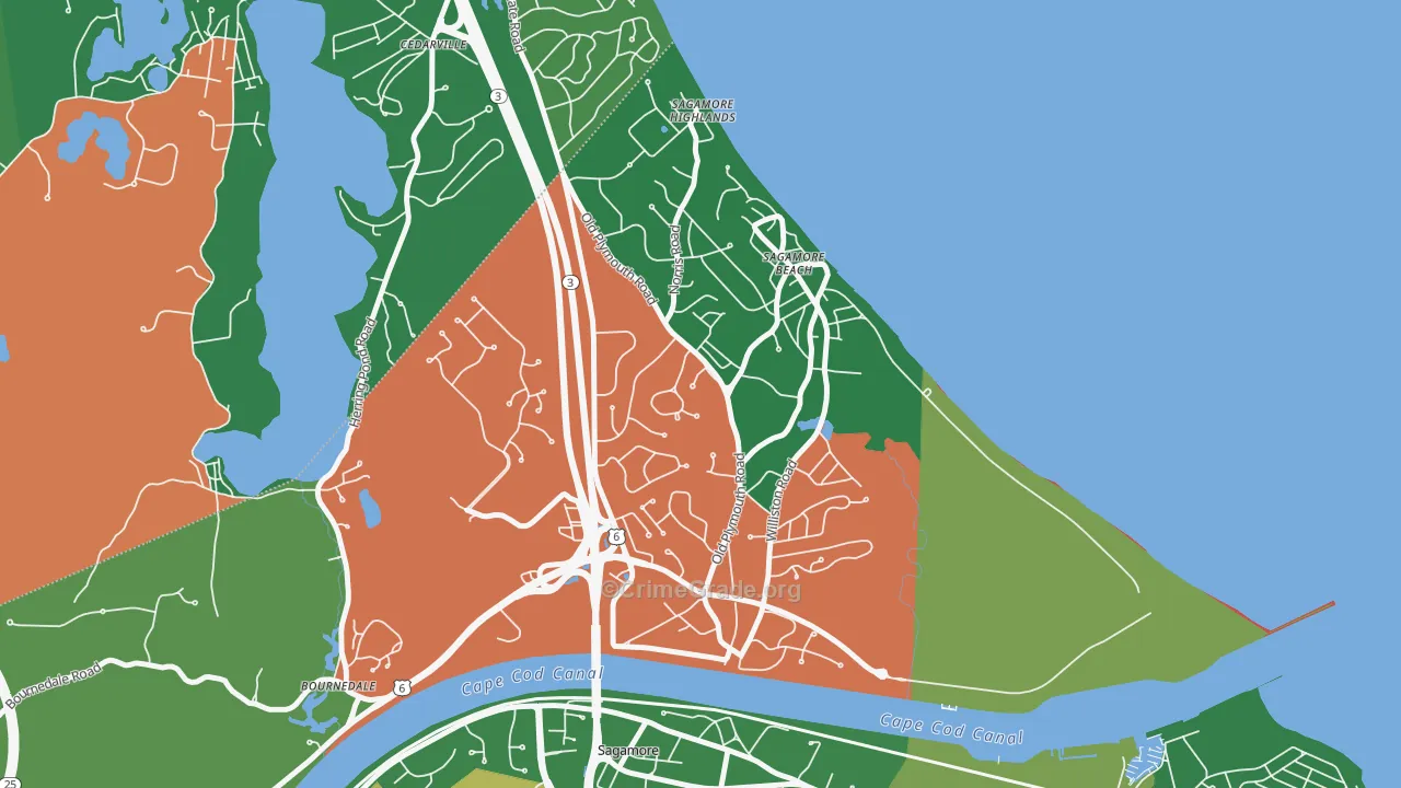 Sagamore Beach, MA Map of Murder Rates