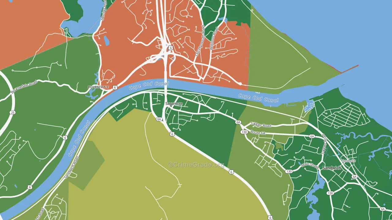 Sagamore, MA Map of Murder Rates