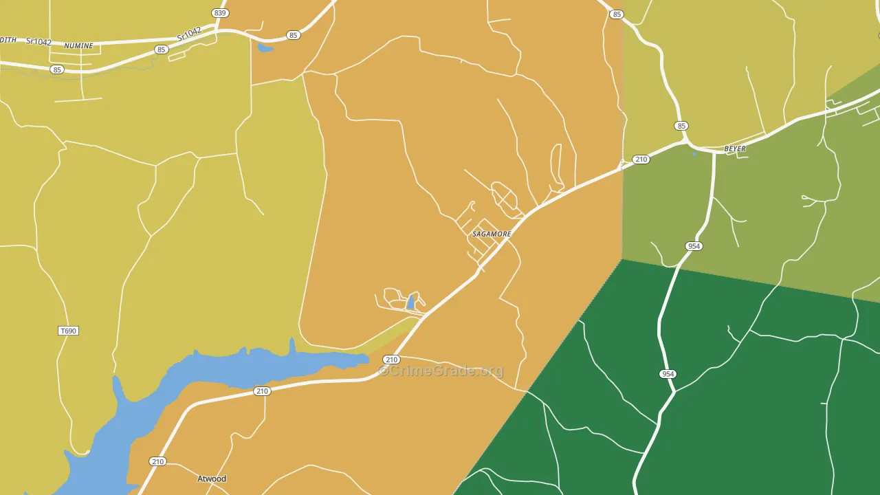Sagamore, PA Map of Murder Rates