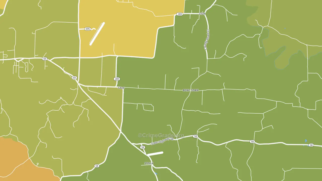 Sage, AR Map of Murder Rates