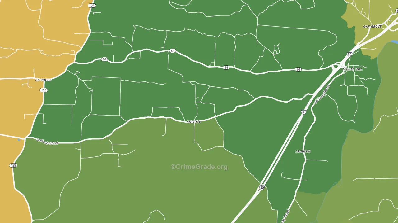 Saginaw, AR Map of Murder Rates