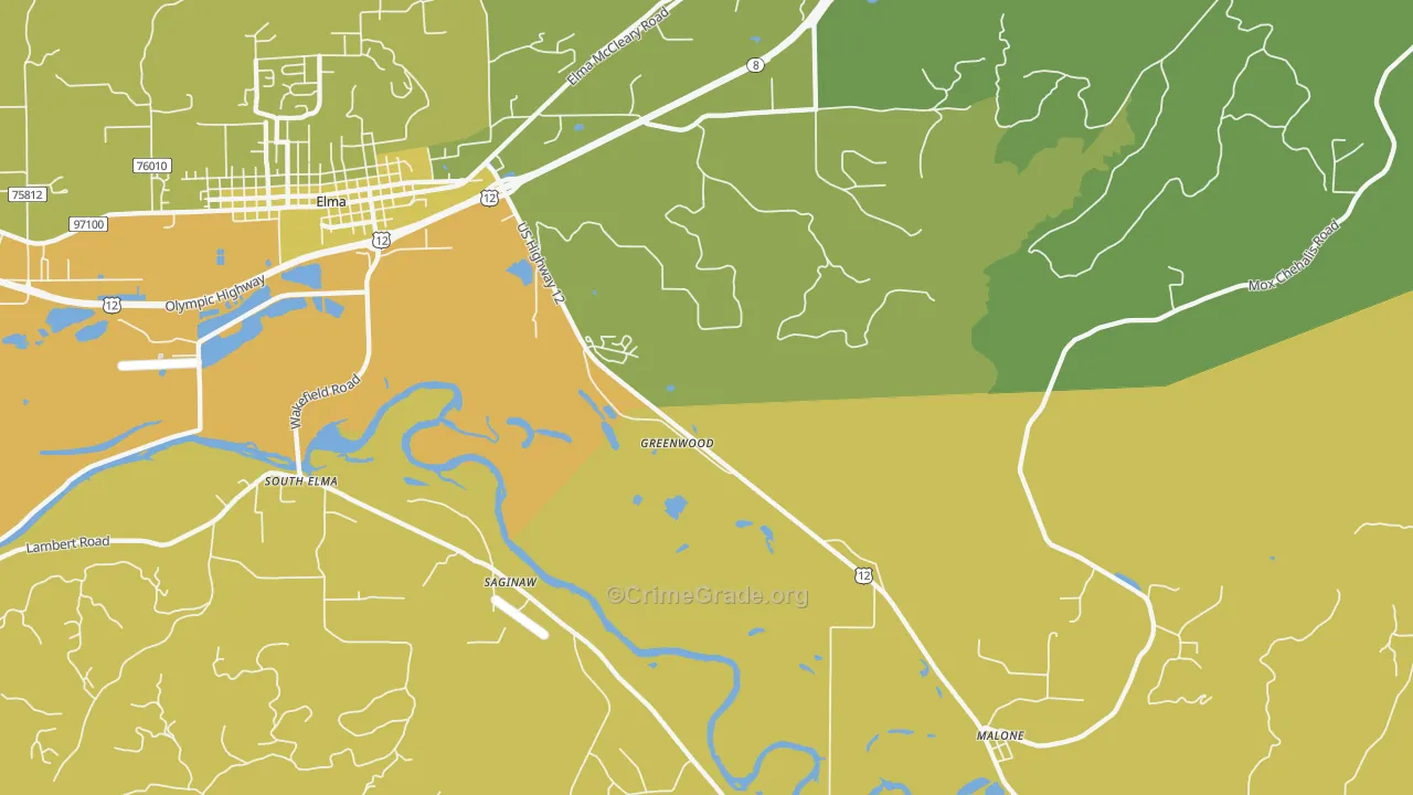 Saginaw, WA Map of Murder Rates