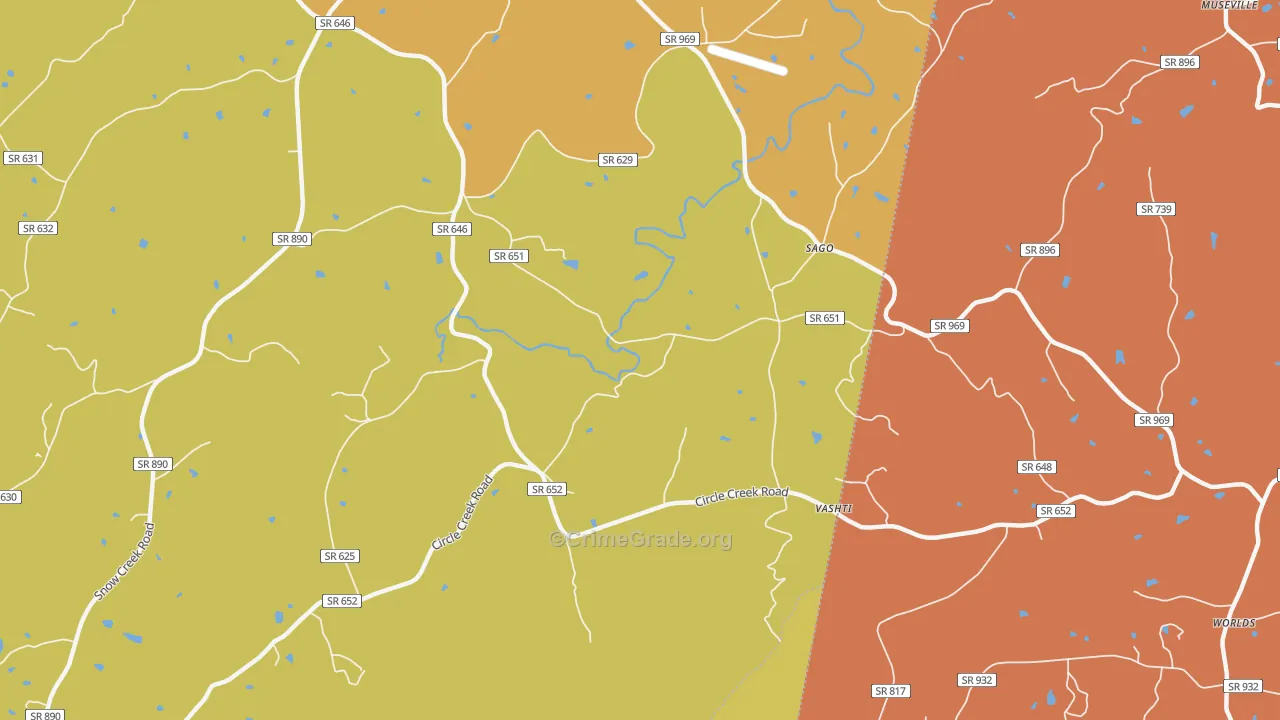 Sago, VA Map of Murder Rates