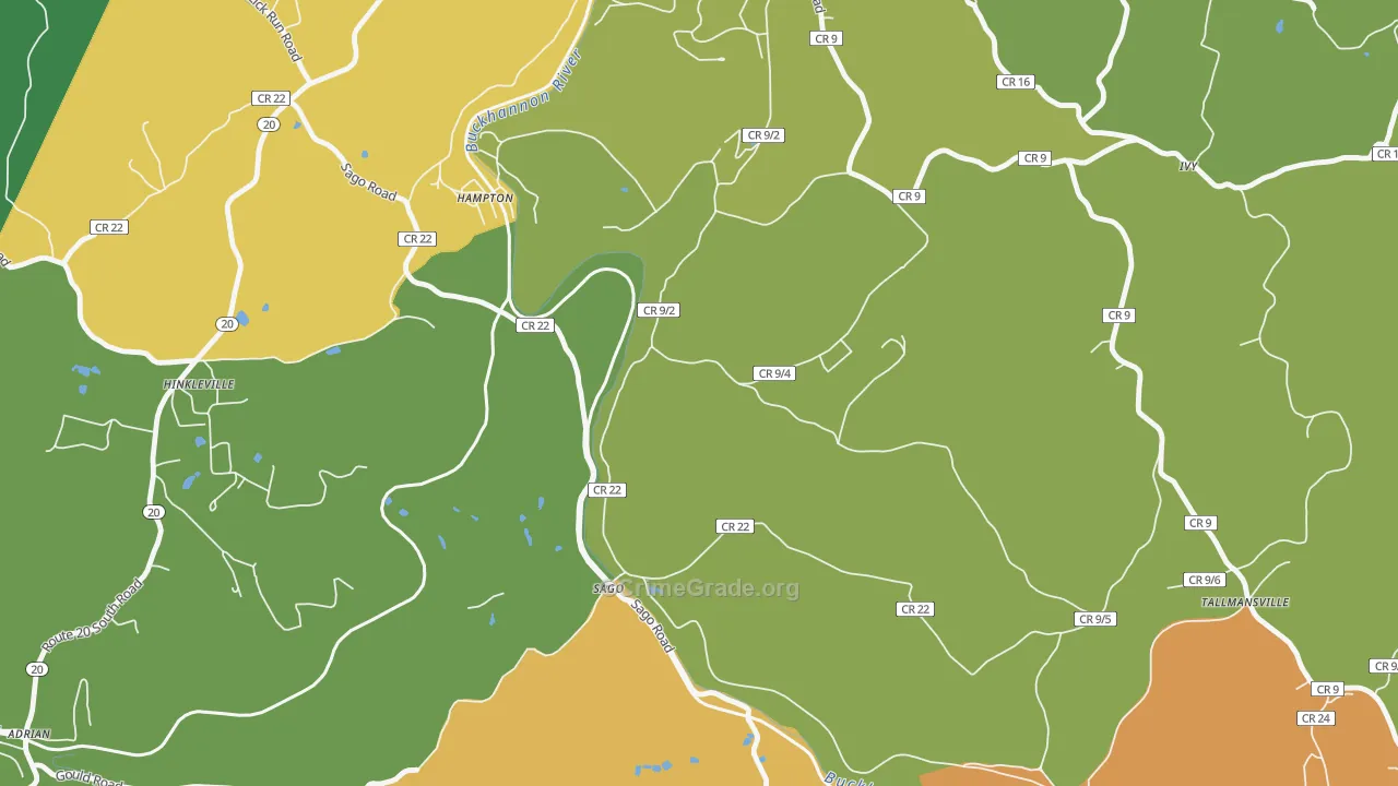 Sago, WV Map of Murder Rates