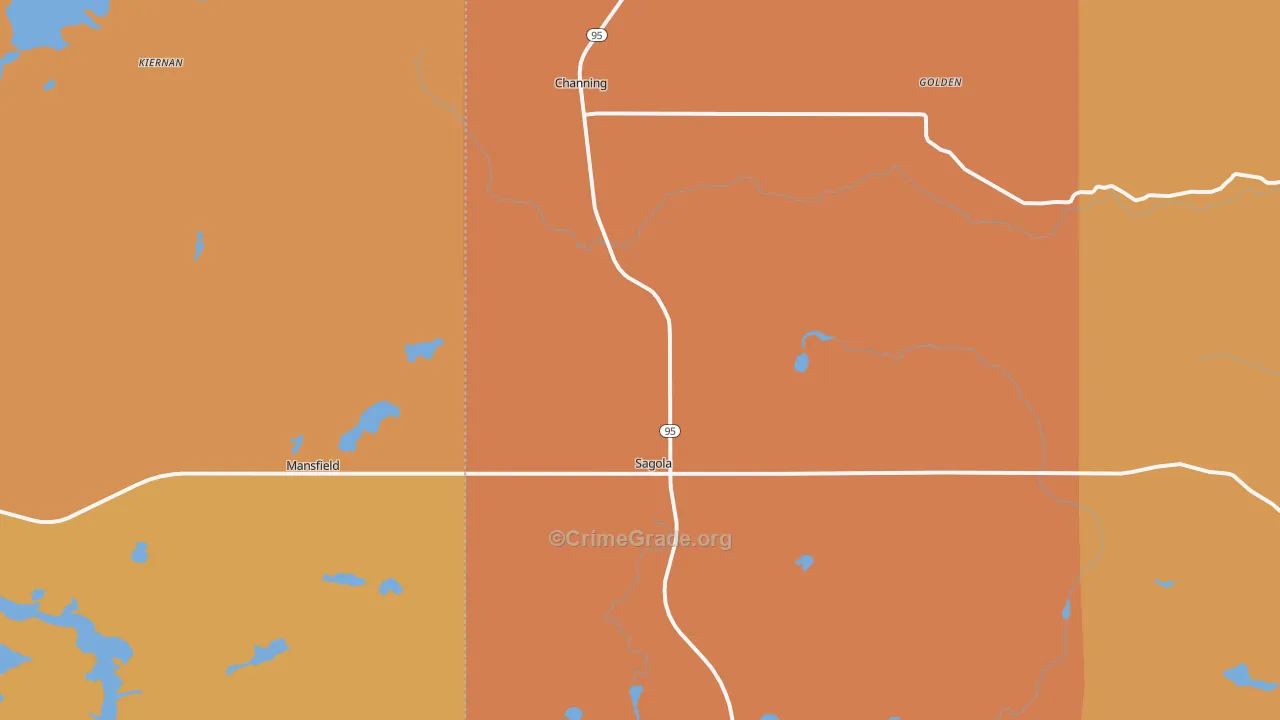 Sagola, MI Map of Murder Rates