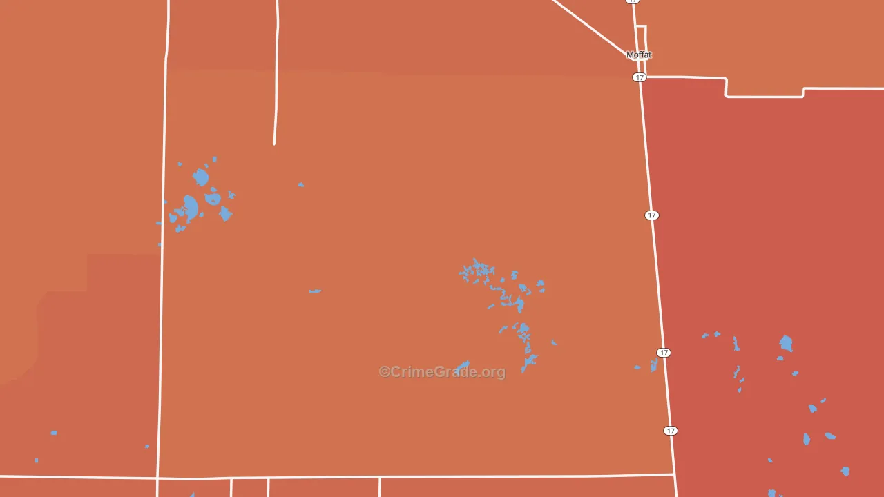 Saguache County, CO Map of Murder Rates