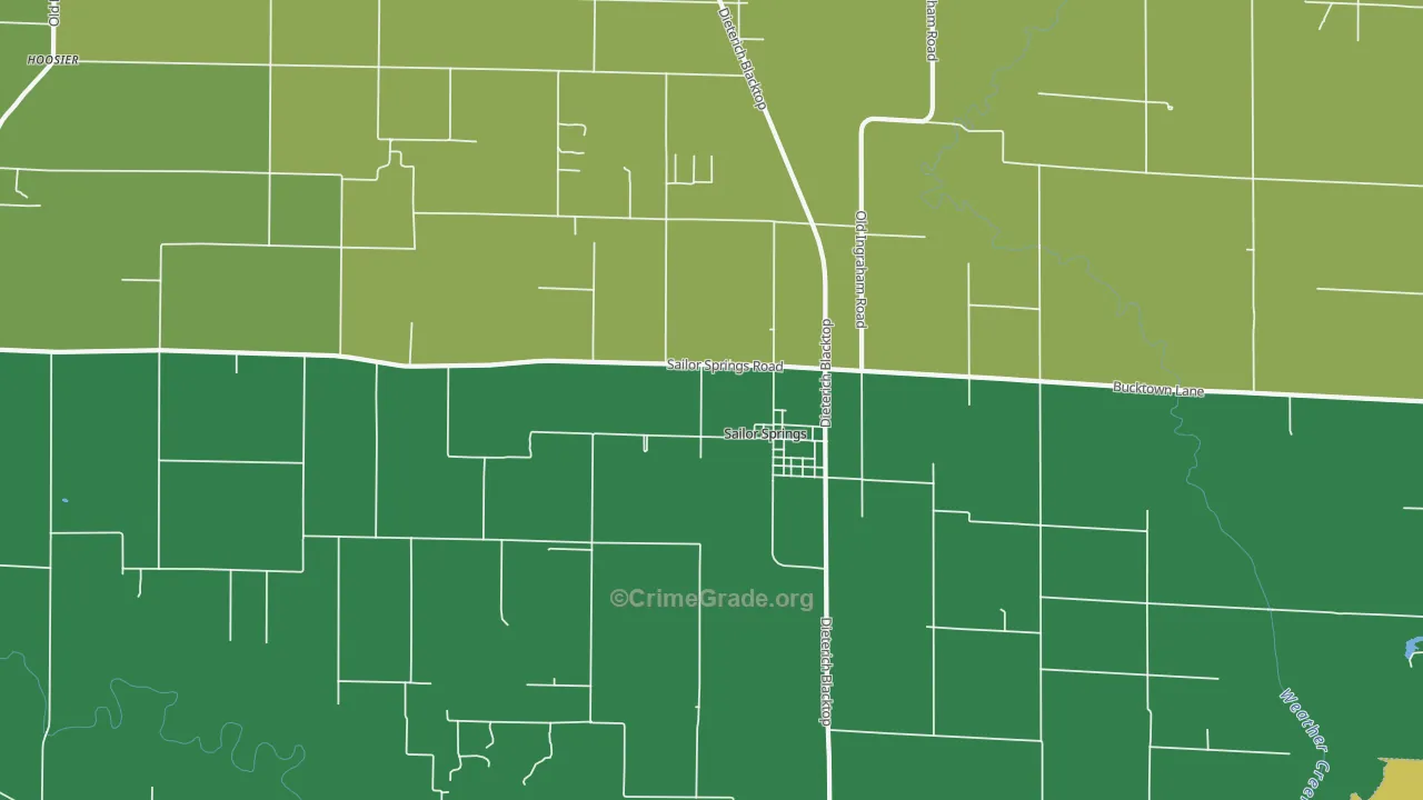 Sailor Springs, IL Map of Murder Rates