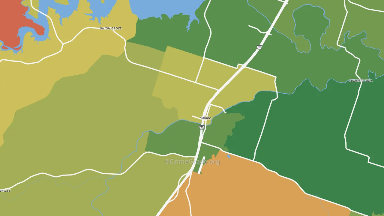 Salado, TX Map of Murder Rates