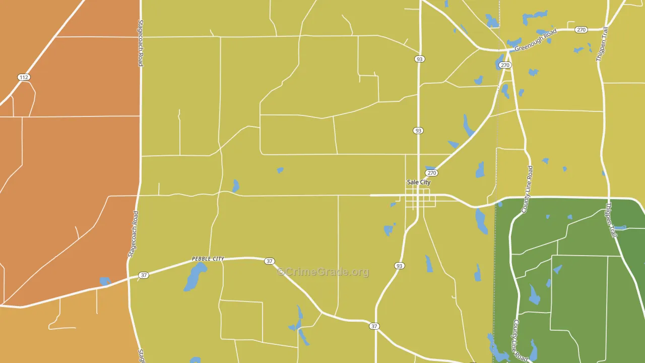 Sale City, GA Map of Murder Rates