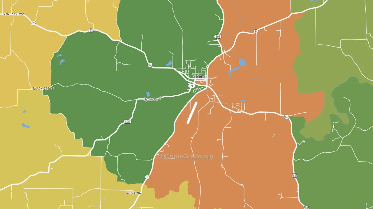 Salem, AR Map of Murder Rates
